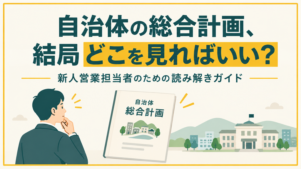 自治体の総合計画、結局どこを見ればいい？新人営業担当者のための読み解きガイド